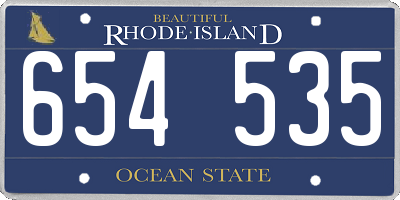 RI license plate 654535