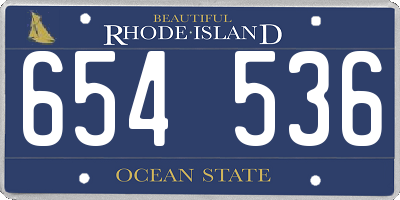 RI license plate 654536
