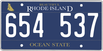 RI license plate 654537