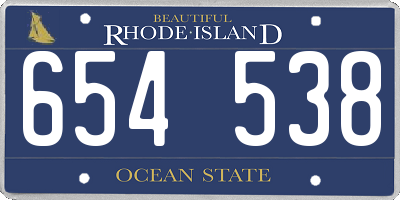 RI license plate 654538