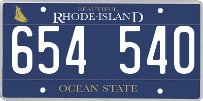 RI license plate 654540
