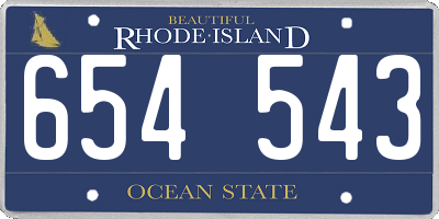 RI license plate 654543