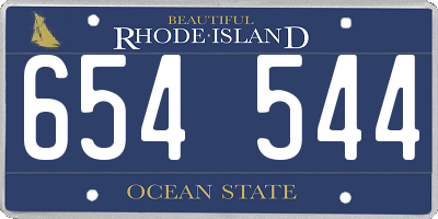 RI license plate 654544
