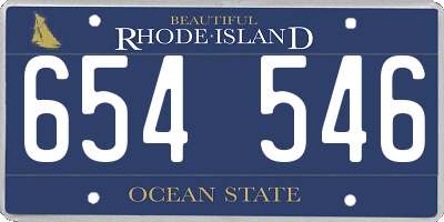 RI license plate 654546