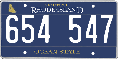 RI license plate 654547