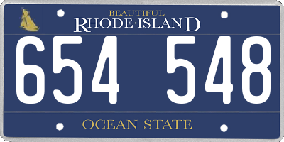 RI license plate 654548