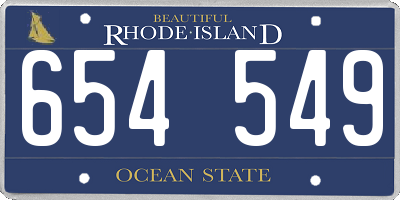 RI license plate 654549