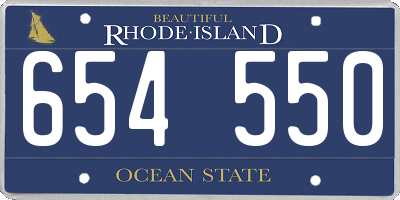 RI license plate 654550