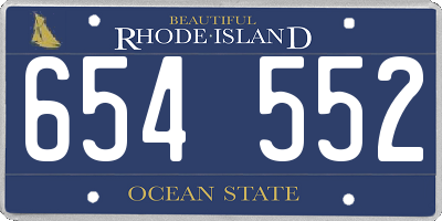 RI license plate 654552