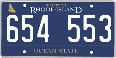 RI license plate 654553