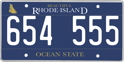RI license plate 654555