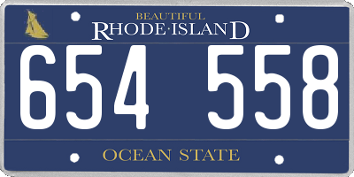 RI license plate 654558