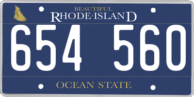 RI license plate 654560