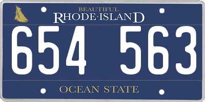 RI license plate 654563