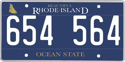 RI license plate 654564