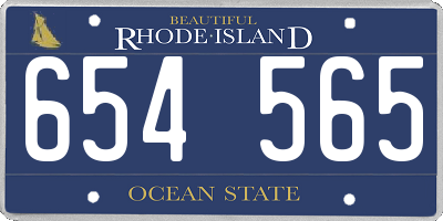 RI license plate 654565