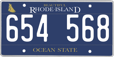 RI license plate 654568