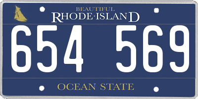 RI license plate 654569