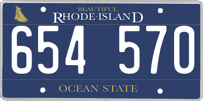 RI license plate 654570