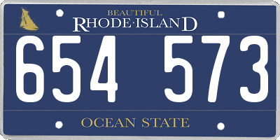 RI license plate 654573