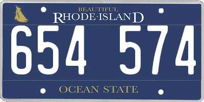 RI license plate 654574