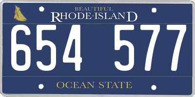 RI license plate 654577