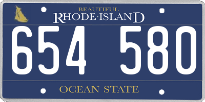 RI license plate 654580