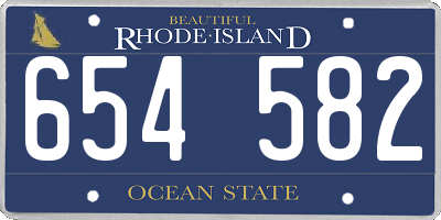 RI license plate 654582
