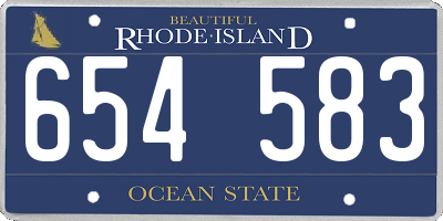 RI license plate 654583