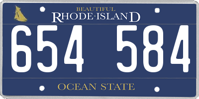 RI license plate 654584