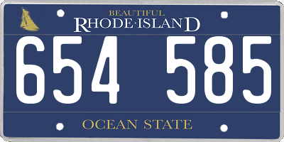 RI license plate 654585