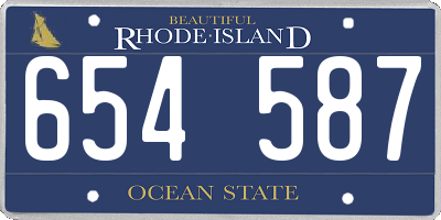 RI license plate 654587