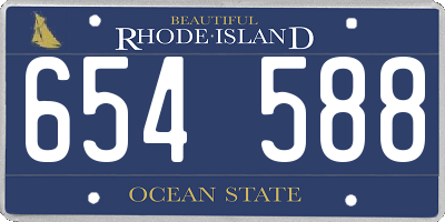 RI license plate 654588