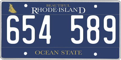 RI license plate 654589