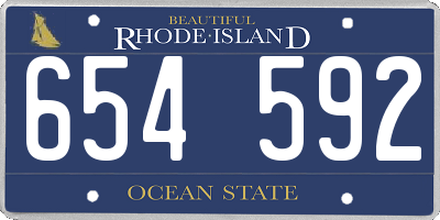 RI license plate 654592