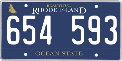 RI license plate 654593
