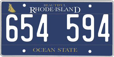 RI license plate 654594