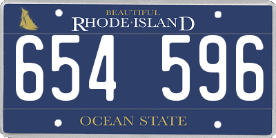 RI license plate 654596