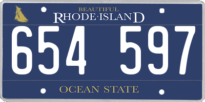 RI license plate 654597