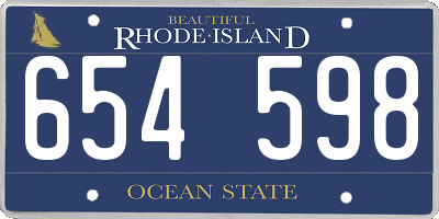 RI license plate 654598