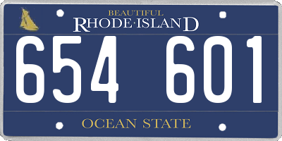 RI license plate 654601