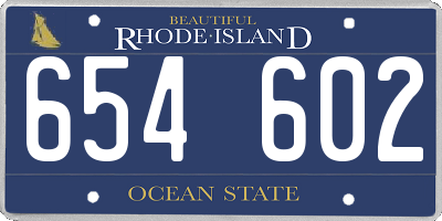RI license plate 654602
