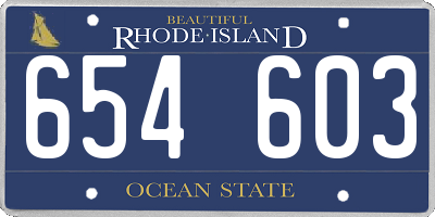 RI license plate 654603