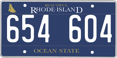 RI license plate 654604
