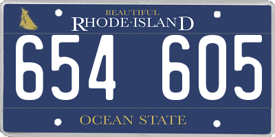RI license plate 654605