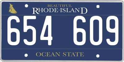 RI license plate 654609