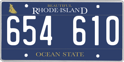 RI license plate 654610
