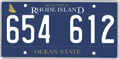 RI license plate 654612