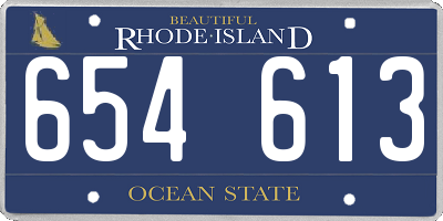RI license plate 654613