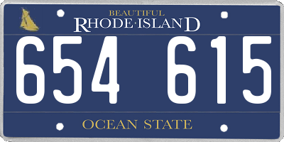 RI license plate 654615